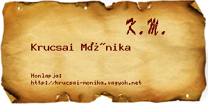 Krucsai Mónika névjegykártya